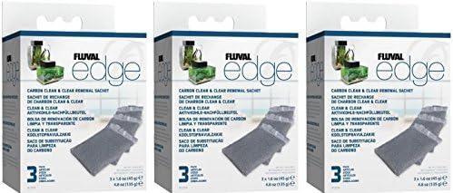 (3 Pack) Fluval Edge Carbon Clean and Clear Renewal Sachets (3 Sachets Per Pack / 9 Total)