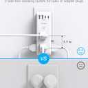 Surge Protector Outlet Extender - with Rotating Plug, 6 AC Multi Plug Outlet with 4 USB Ports (2 USB C), 1800J Wall Charger, 3-Sided Power Strip with Spaced Outlet Splitter for Home, Office, Travel (White)