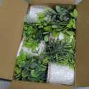 Mkono 4 Packs Small Fake Plants in Farmhouse Galvanized Pots Table Centerpiece Mini Potted Artificial Plants Faux Eucalyptus for Shelf Office Rustic Home Decor (White, Mini-6" H)