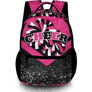 Cheer Backpacks for Cheerleaders, Cheerleading Backpack 16.5in, Cheerleader Gifts for Team (Rose&Black)