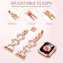 Mesime Compatible with Apple Watch Band 38mm 40mm 41mm 42mm 44mm 45mm 46mm, Women Bling Jewelry Bands with Tempered Glass Screen Protector Case, Shiny Strap for iWatch Series 11/10/9/8/7/6/5/4/3/2/1/SE