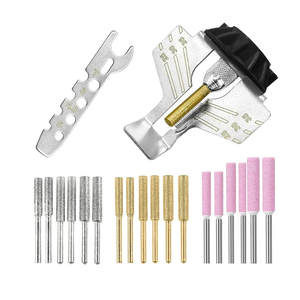 KEWAYO 20Pcs Chainsaw Sharpening Attachment Kit - Chain Saw Blade Teeth Sharpener Set with Angle Guide and Diamond Burr Grinding Stone Files, Drill Power Tool Accessories