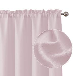 Chyhomenyc Bennet Blush Pink Curtains 45 Inch Length 2 Panels, Faux Linen Textured Semi Sheer Light Filtering Soft Airy Rod Pocket Window Treatment Drapes for Living Room Bedroom, Each 30" Wx45 L