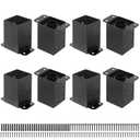 4x4 Post Base 8Pcs,Inner Size 3.6"x3.6" Post Base Brackets, Heavy Duty Powder-Coated Post Anchor Fence Post Anchor,Black Wood Post Brackets for Pavilion Deck Railing Support Deck Base Plate