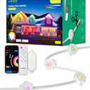 EDISHINE Cuttable Permanent Outdoor Lights PRO, 100FT 60 LED RGB+IC+Warm White Eave Light, 111+ Scene Mode, Smart APP/Voice & Remote, IP67 for House New Year Decor, Compatible with Alexa, Google
