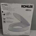 KOHLER 25876-0 Hyten 3" Height, Elevated Soft Close Round Toilet Seat, Contoured Seat with Grip-Tight Bumpers, Quick-Attach Hardware, White
