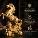 Veemoon Chinese New Year Horse Statue, Horse Statue 2026 Golden Feng Shui Animal Figurine Vintage Resin Standing Sculpture S for Office Home Store Decorations Party Favor 3. 42x1. 97x1. 18in