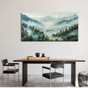 Canvas Wall Art Decor Art Work for Wall Decor Mountain Botanical Wall Art Decor Large Wall Art for Living Room White Foggy Forest Wall Art Art Work for Home Office Bedroom Wall Decor 29" x 58"