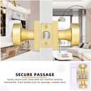 HIMEETIME Gold Door Knob Interior,Passage Rectangle Modern Door Knobs,Heavy Duty Square Door Knobs Modern Door Handle for Hall Closet, Satin Brass