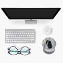 Ergonomic Designed Mouse Pad with Wrist Rest Hand Support Non Slip Rubber PU Base Wrist Mouse Pads Great for Gaming & Work (Wrist Marble Grey S)