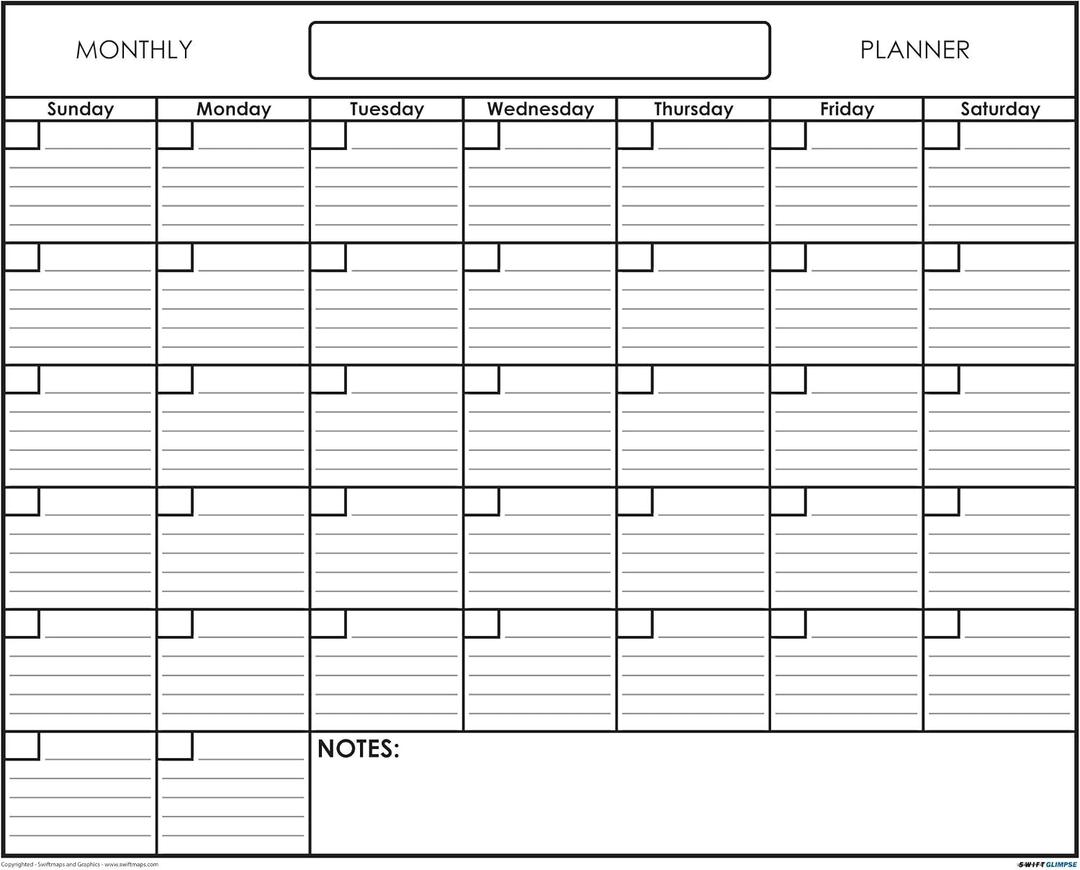 36" x 48" Erasable Undated One Month Laminated Wall Calendar Monthly Planner Blank Reusable Perfect for Organizing Home Office Academic Schedules w/FREE ERASE MARKER (36x48), 48w x 36h