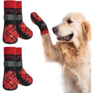 BEAUTYZOO Dog Socks to Prevent Licking Paws, Dog Shoes for Hot Pavement Small Medium Large Senior Dogs Booties, Non Slip Dogs Boots & Paw Protectors for Hardwood Floors Traction Control Indoor