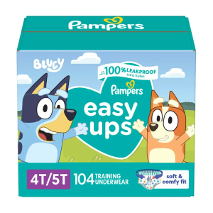 Pampers Training Pants - Easy Ups Boys & Girls Bluey - Size 4T-5T, 104 Count, Children's Potty Underwear