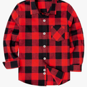 siliteelon Toddler Baby Boys Plaid Flannel Shirt Long Sleeve Button Down Shirts, Toddler 1/2 Years Old