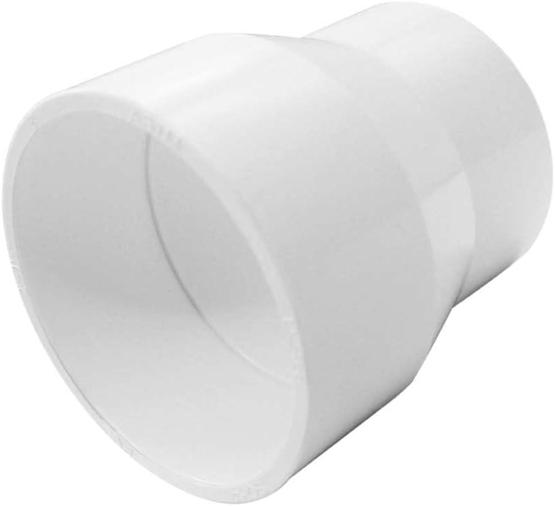 YSIL 1 Pcs 4" x 2" PVC Reducer Coupling Adapter Socket x Socket Pipe Fittings,Schedule 40 PVC DWV Pipe Slip Socket Connectors for House & Industrial Plumbing Connection,White