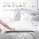 Cooling Side Sleeper Pillow Cases - Curved Rayon Derived from Bamboo Pillowcase Cover- Breathable Cool Silky Soft Pillowcase for Hot Sleepers Hair and Skin, Queen Size 1 Piece, 20 * 30 Inches White