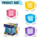 Squishy Stress Cube, Squeeze Toys Stress Balls for Kids Adults Squishies Stress Relief, Ice Squishy Cube Sugar Balls, Sensory Toys for Kids with Autism, Fidgets for Classroom Prize Toys (Blue)
