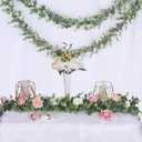 DearHouse 4 Pack Faux Eucalyptus Garland Plant, Artificial Vines Hanging Eucalyptus Leaves Greenery Garland for Wedding Backdrop Arch Wall Decor,5.9 Feet/pcs UV Protected Indoor Outdoor