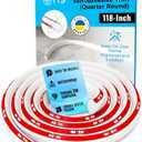 TIS Peel and Stick Trim Molding with 3M Tape  118 Inch White Flexible PVC Trim, Corner Molding Trim Peel and Stick, Flexible Quarter Round Molding for Floor Trim and Edges