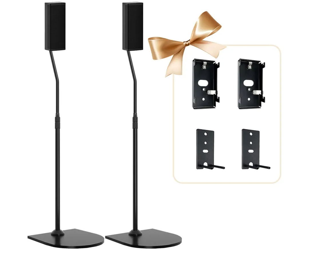 Adjustable Speaker Stand Pair for Bose Built in Cable Management wr Slideconnect Bracket, for UB-20, UFS-20 II, Lifestyle 600, CineMate II, Lifestyle SoundTouch, Acoustimass Series Bose Speaker Stands