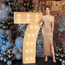 Mixifox Marquee Numbers 5 Feet Tall Large Light Up Numbers 7 for 7th Birthday Party Decorations Girl Boy Big Anniversary Decor Giant Light Up Sign Foam Board