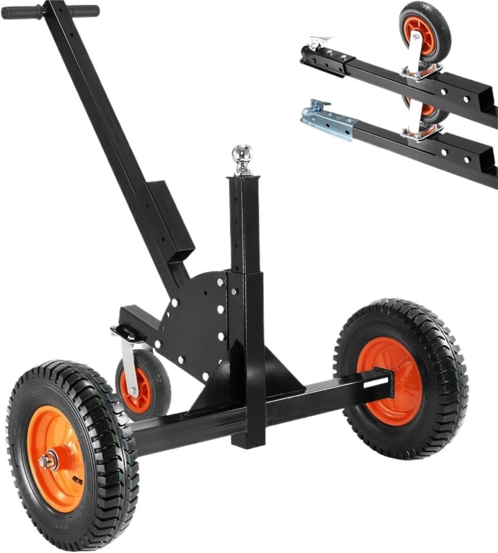 600lbs Adjustable Trailer Tongue Dolly with 1-7/8'' Ball Carbon Steel Trailer Mover Ideal for Moving Car Boat Boat Dolly Boat Launching Wheels Boat Launching