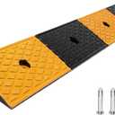 Nisorpa 2" Rise Rubber Curb Ramp Heavy Duty Vehicle Loading Ramps, Load Capacity 10 Ton, 39.3 X 5.9 X 2 in Driveway Threshold Ramp Sidewalk Ramps for Garage Truck Wheelchair Vehicles,1 Pack
