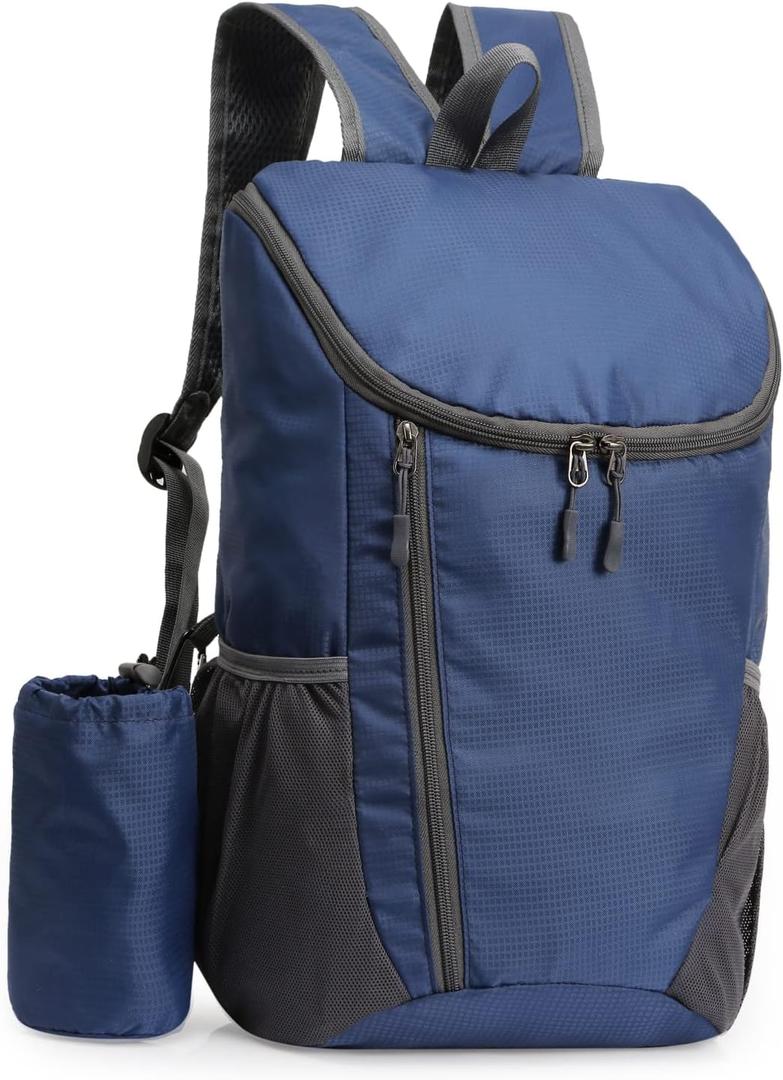 DOVO Hiking Backpack, Waterproof and Wear-resistant Lightweight Backpack Packable,Outdoor Travel Camping Daypack Foldable-BLUE, Mid