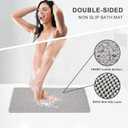 Nonslip Bathtub Mat, Anti Slip Bath Mat 0.6" Extra Thick, Quick Dry Bath Tub Anti Slip Shower Mat, Loofah Non-Slip Bath Mat for Tub Bathroom Pool Kitchen Entryway Home Hotel(Light Gray 16x27)