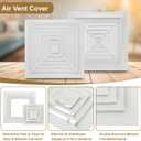 PATIKIL 17" x 17" Square Ceiling Diffuser, Aluminum Square Vent Cover HVAC Ceiling Diffuser for HVAC System Horizontal Flow Duct Industrial Home Office,White,20" x 20" Ducting Opening Size