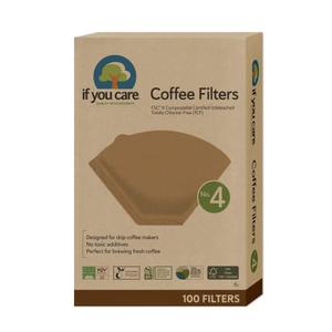 If You Care # 4 Cone Shaped Unbleached All Natural Compostable Coffee Filters, 100 Count (Pack of 1), Chlorine Free