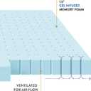 Best Price Mattress 1.5 Inch Ventilated Memory Foam Mattress Topper, Cooling Gel Infusion, CertiPUR-US Certified, Twin, Dorm Essentials, Blue