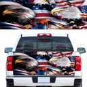 Turck Tailgate Wraps - 66x23.6 in American Flag Tailgate Decals for Trucks