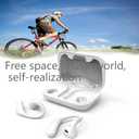 Open Ear Headphones,Bluetooth Wireless Earbuds,5.9g Ultra-Lightweight Sport Earphones with Mic for Running Cycling,Secure Fit for Small Ears (White)