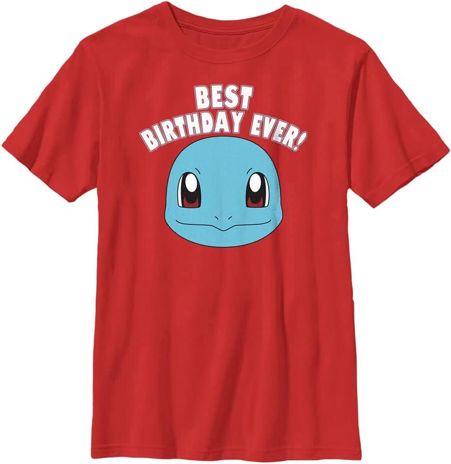 Pokemon Unisex-Child Squirtle Best Bday (Red, XS