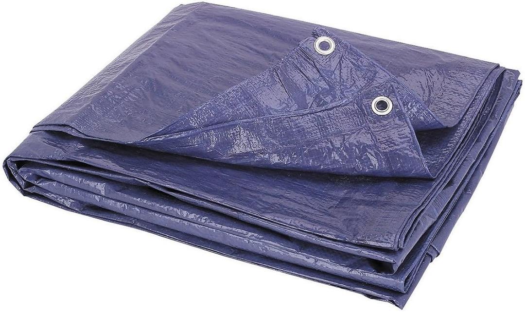 4 Mil Heavy Duty (11-1/2 Ft x 11-1/2 Ft.) Industrial Grade Waterproof Car Auto Motorcycle Tarp Tent Garage Shop Barn Tight Weave & Lamination