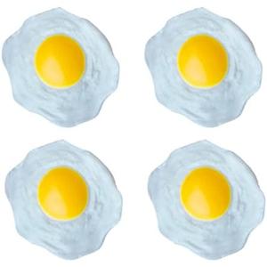 STOBOK Artificial Fried Egg Toy, 3pcs Fake Fried Egg Poached Egg Simulation Poached Egg Novelty Squeeze Toys for Kids Children, Eggs Simulation Toy Food Simulation Toys