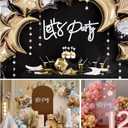 2 x Let's Party Felt Sign for Balloon Arch - Large Letters Reusable for Party Backdrop, Birthday, Graduation, Wedding, Bachelorette, Christmas, Home Bar, Man Cave Wall Decor - White, 4mm Thick