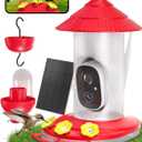 NAVFS Smart Hummingbird Feeder with Camera, 2K AI-Powered Outdoor Hummingbird Camera Feeder with Solar Panel, Auto Capture Videos & Motion Detection, Ideal Gift for Bird Watchers-Red
