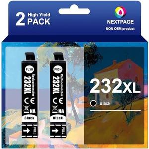NEXTPAGE 232XL Black Ink Cartridges Remanufactured Replacement for 232 232XL Ink Cartridges Compatible with WF-2930 XP-4200 XP-4205 WF-2950 Printer(232XL Black Ink 2 Pack)