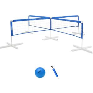 A11N 4-Way Volleyball Pool Net, Adjustable Height, 4-Player Swimming Pool Game Volleyball Net for Pool with Stabilizing System
