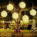 Baung Christmas String Lights Outdoors,4 Pack 11.81" Sphere Lights,Ball Tree Garden Globe Lights for Home, Party, Christmas, Porch Patio,Wedding, Garden,Tree Decoration with Plug