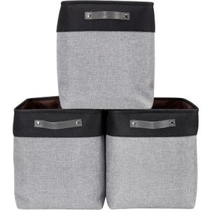 DECOMOMO Extra Large Storage Baskets 54.5L Fabric Storage Bins for Organizing Linen Closet, Toys, Nursery (Grey and Black, XXXL - 3 pack) DECOMOMO Extra Large Storage Baskets 54.5L Fabric Storage Bins for Organizing Linen Closet, Toys, Nursery (Grey and Black, XXXL - 3 pack)