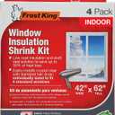 Frost King V73/4T Shrink Film Window KIT, 4-Pack, Clear, Transparent