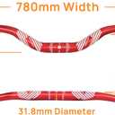 FIFTY-FIFTY Mountain Bike Riser Handlebar, Aluminum Alloy MTB Handlebar, 31.8mm Diameter, 780mm Wide Bicycle Bar