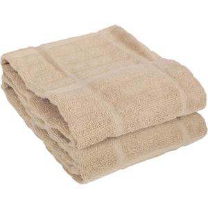 All-Clad Solid Kitchen Towels: Highly Absorbent, Super Soft Long Lasting - 100% Cotton, 17"x30" Tea Towels for Cleaning & Drying Dishes, Pans, Glassware, or Countertops, (2-Pack), Cappuccino