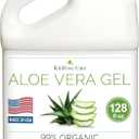 Aloe Vera Gel Organic Gallon for Face, Skin, Hair & Sunburn Relief 100 Percent Pure Aloe Vera Gel Bulk Wholesale - Cold Pressed, Vegan, Unscented - Made in USA (128 Fl Oz)