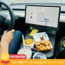 Tesla Model Y Model 3 Accessories 2020 to 2026, Car Eating Food Table Alset Tray, Center Console Organizer, for Autopilot, Road Trips. Anti-Slip Mat for Stability. (Tray ONLY)