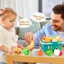 200Pcs Mini Play Kitchen Accessories for Kids, Pretend Cooking Playset with Cookware, Tableware & 2 Fruit Sets, Learning Gift for Girls, Boys, Toddlers, Green