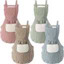 Cotwinter 4 Pack Cooking Aprons for Women with Pockets Adjustable Soft Kitchen Apron Cute Chef Apron for Baking Gardening (Coffee, Blue, Pink, Green)